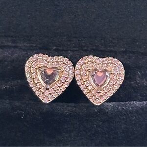 Pandora rose gold sparkling levelled heart charm